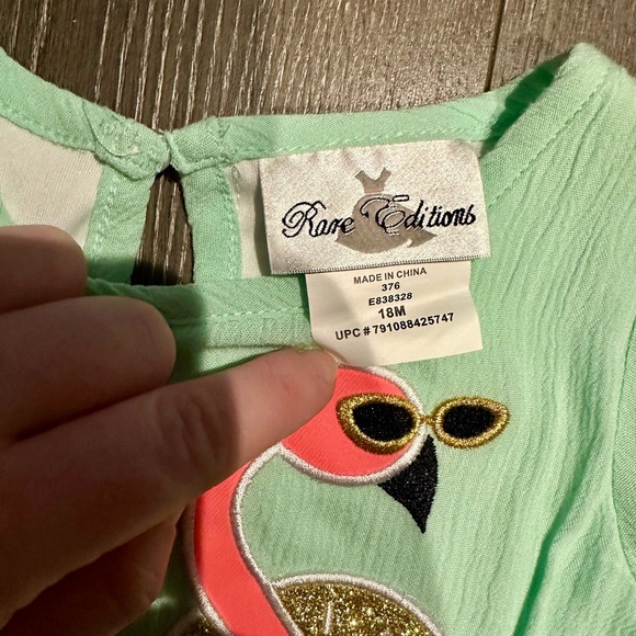 Rare Editions Mint Flamingo Top w/ Leggings for Toddler Girl - Picture 2 of 2